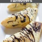 Copycat Arby's chocolate turnovers with chocolate drizzled on top.
