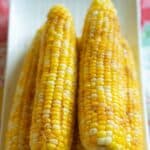 Copycat Red Lobster Chesapeake corn on the cob on a platter.
