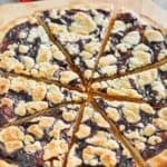 Copycat Cicis chocolate pizza on a pizza peel.