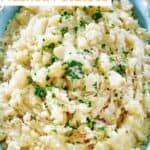 Copycat Cracker Barrel mashed potatoes in a serving dish.