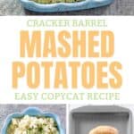 Copycat Cracker Barrel mashed potatoes and the ingredients to make them.