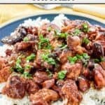 Copycat Golden Corral bourbon street chicken on top of white rice.