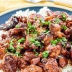 Copycat Golden Corral bourbon street chicken served over white rice.