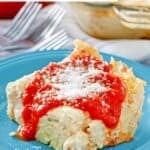 A serving of copycat Olive Garden Five Cheese Lasagna.