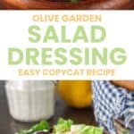 Salads with copycat Olive Garden salad dressing.