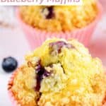 Copycat Starbucks blueberry muffins with streusel topping.