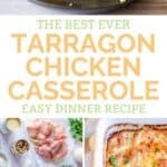 Tarragon chicken popover casserole and the ingredients to make it.