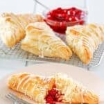 Copycat Arby's cherry turnovers and a bowl of cherry pie filling.