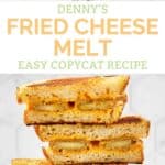 Copycat Denny's fried cheese melt sandwiches on a platter.