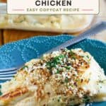 Longhorn Steakhouse Parmesan Crusted Chicken with cream cheese sauce on a plate.