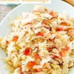 A platter of copycat Luby's skillet cabbage.