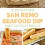 Copycat Olive Garden San Remo seafood dip and the ingredients to make it.