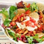 Copycat Wendy's taco salad and a fork in front of it.
