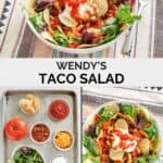 Copycat Wendy's taco salad and the ingredients to make it.